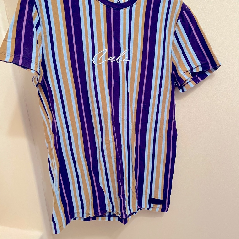 90s style striped shirt
